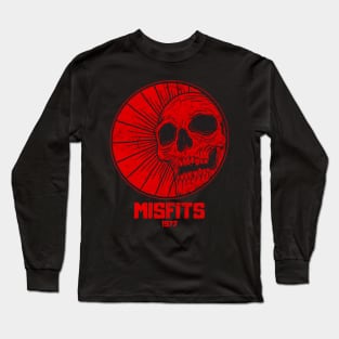 skull red misfits vintage vibes Long Sleeve T-Shirt